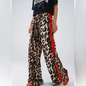 Leopard silk pants